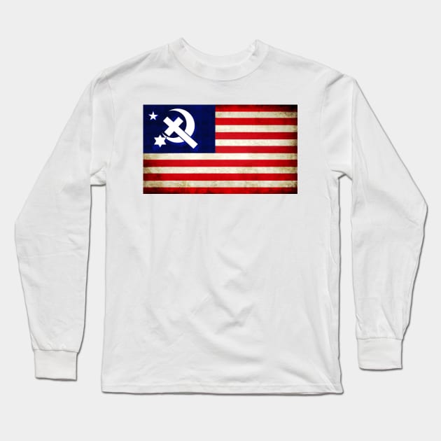 Democratic Socialist Party Flag of America Long Sleeve T-Shirt by RockyHay